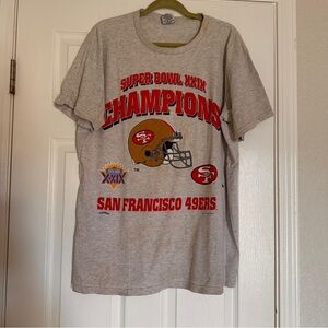 Vintage 1995 Super Bowl XXIX Champions T-Shirt SF 49ers NFL Football Men’s Grey